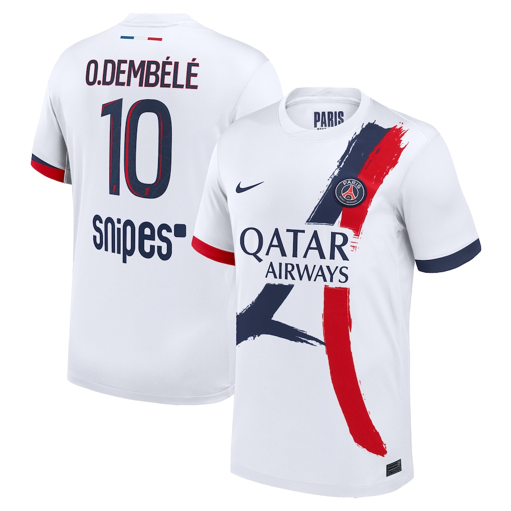 PSG Away Stadium Shirt 2025-26 - with O. Dembélé 10 printing