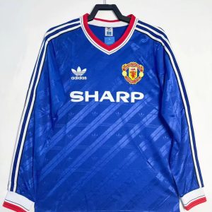 86-88 Retro Manchester United Away Long Sleeve Football Jersey 1:1 Thai Quality