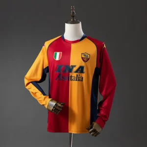2001-02 AS Roma Retro Home Kit Long Sleeves