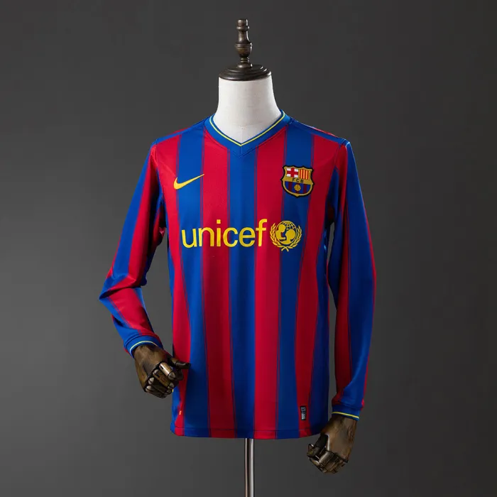 Barcelona Jersey 2009-10 Home Retro Kit Long Sleeves