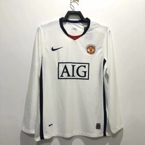 2008-2009 Retro Long Sleeve Manchester United Away League Edition 1:1 Thailand Quality