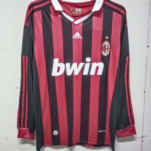 2009/2010 Retro Long Sleeve AC Milan Home Football Shirt 1:1 Thai Quality