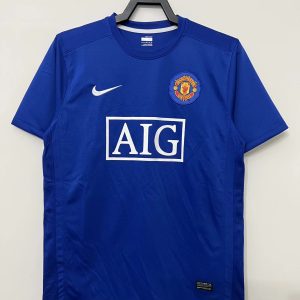 08/09 Retro Manchester United second away blue football jersey 1:1 Thai quality