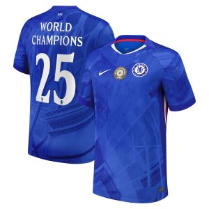 （S-4XL）Chelsea Cup Home Stadium Shirt 2025-26 with World Champions 25 chest badge