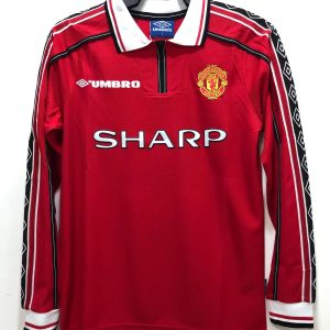 1998 Retro Manchester United Home Long Sleeve Football Jersey 1:1 Thai Quality