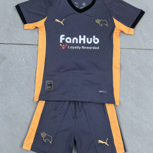 Kids 2025/2026 Derby County Away Kit 1:1 Thai Quality