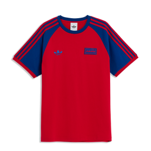 （S-4xl）2025 Oasis Tour 3-Stripes Clear Scarlet/Royal T-Shirt