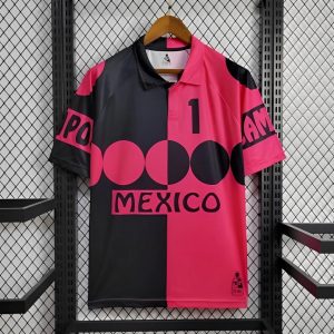 1998 Retro Mexico CAMPOS 1 Home Black Pink Jersey