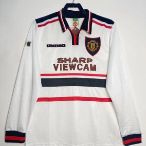 1998-99 Retro Manchester United Away Long Sleeve Football Jersey 1:1 Thai Quality