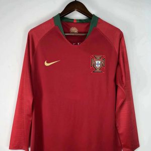 2018 Retro Long Sleeve Portugal Home Football Shirt 1:1 Thai Quality