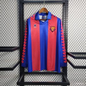 91/92 Retro Long Sleeve Barcelona Home Football Shirt 1:1 Thai Quality