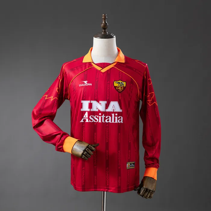 1999-00 AS Roma Retro Home Kit Long Sleeves